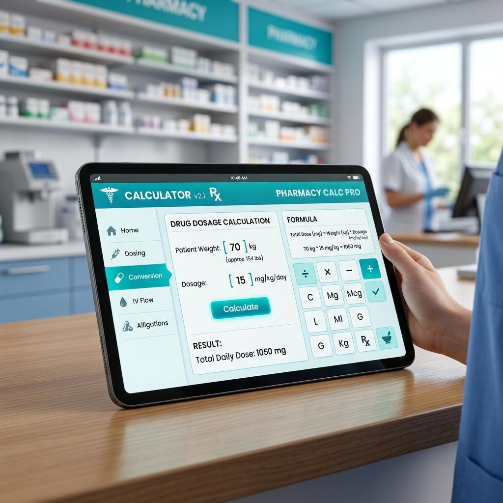 DoseScribe pharmacy calculator suite interface